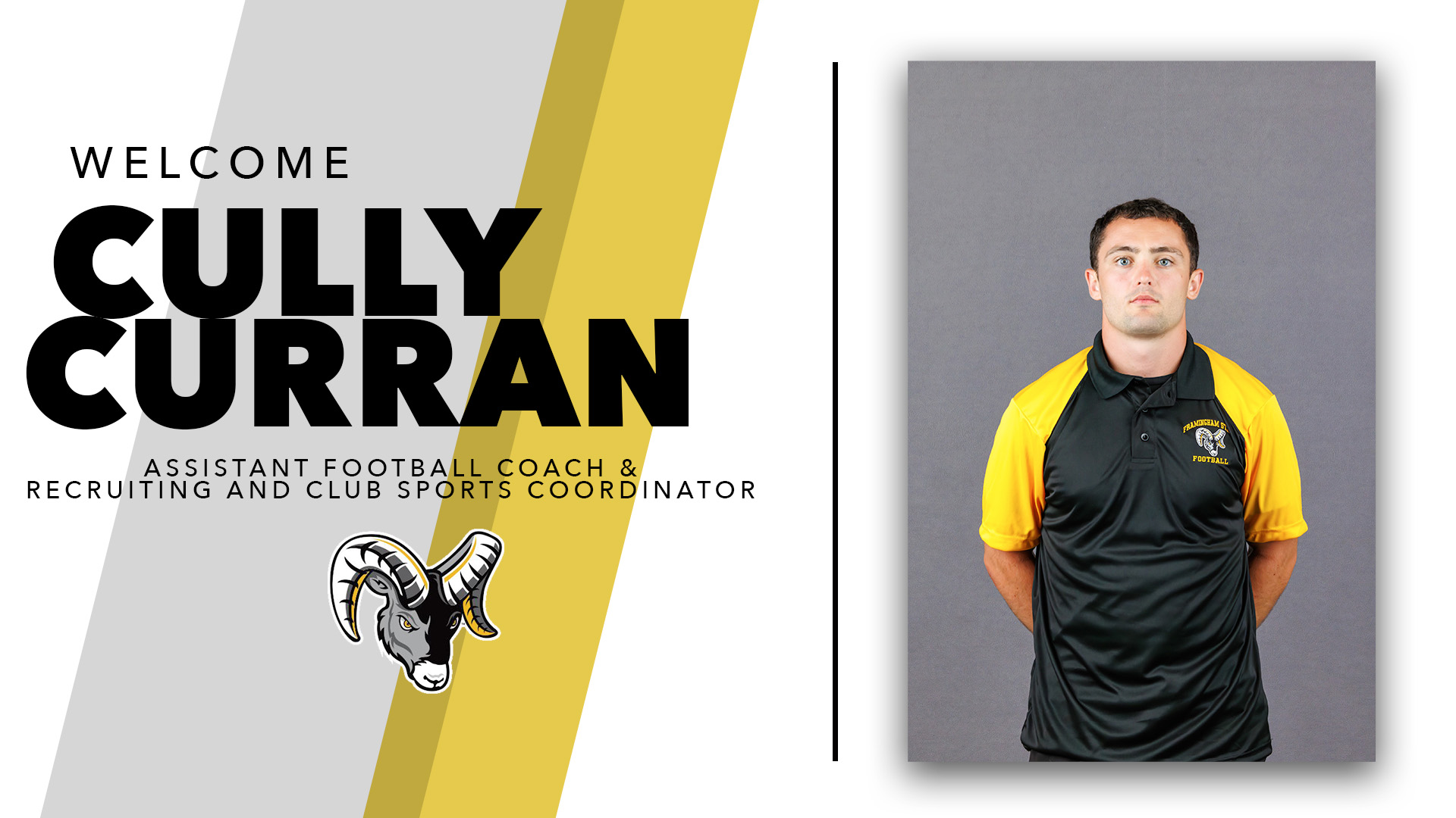 Football Alum Cully Curran &rsquo;22 Named Assistant Football Coach and Recruiting and Club Sports Coordinator