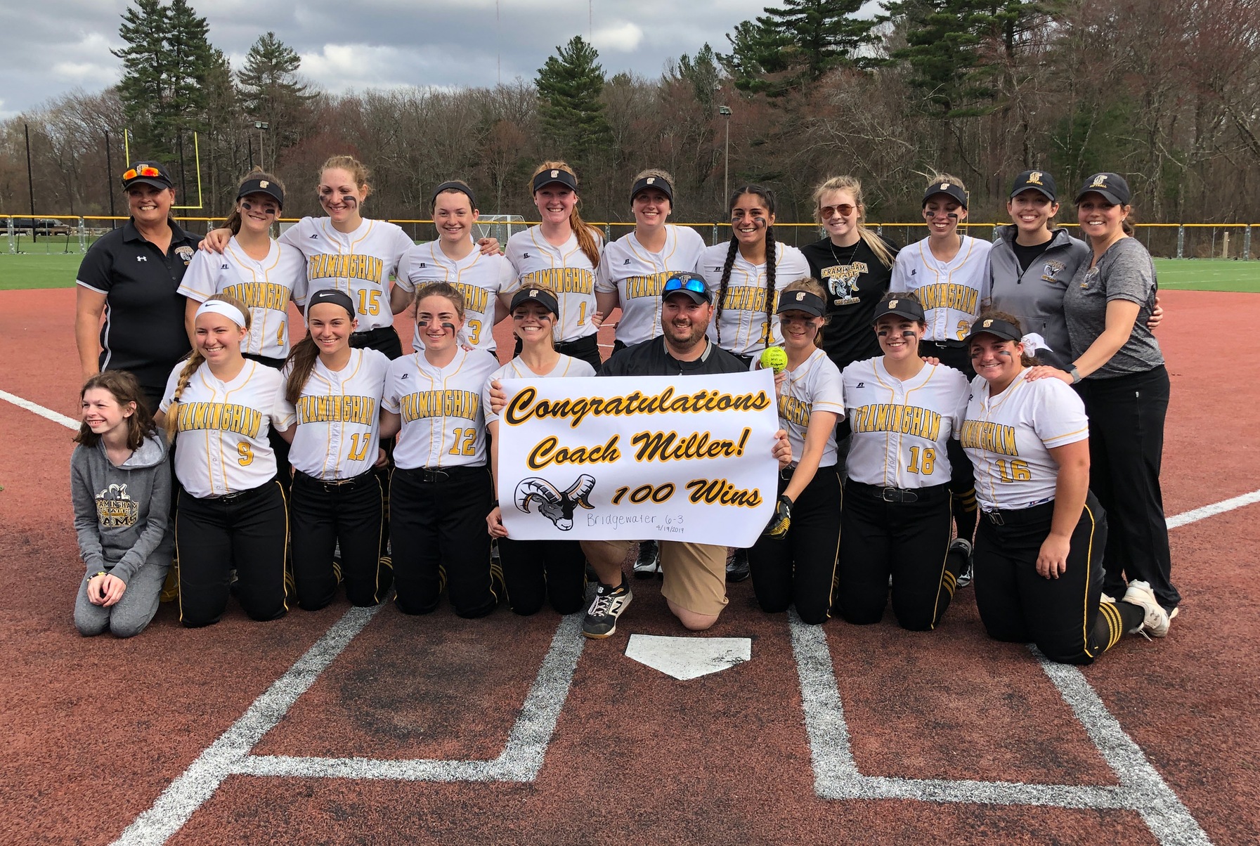 Miller Earns 100th Career Victory as Softball Splits with Bridgewater State