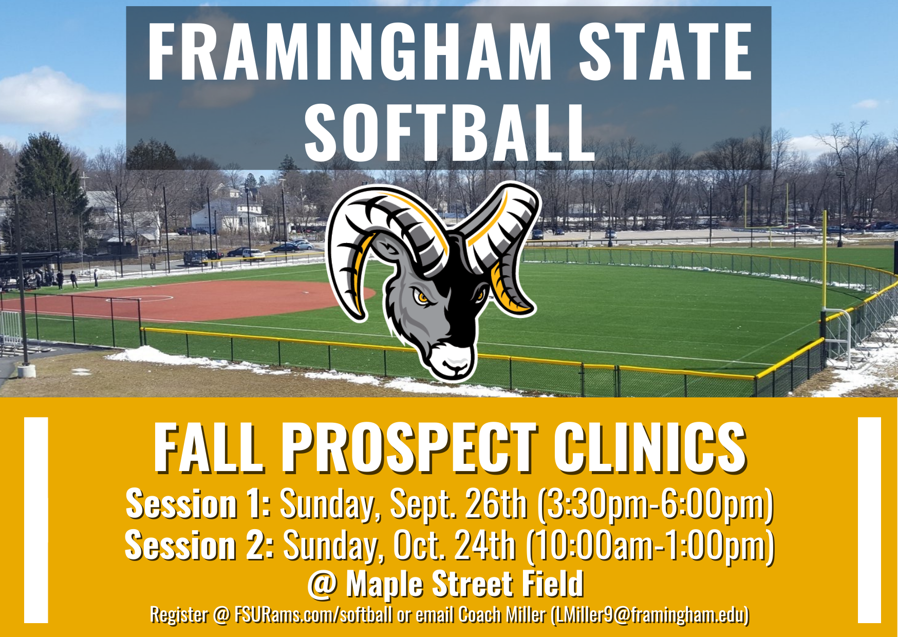 Framingham State Softball Announces Fall Prospect Clinics