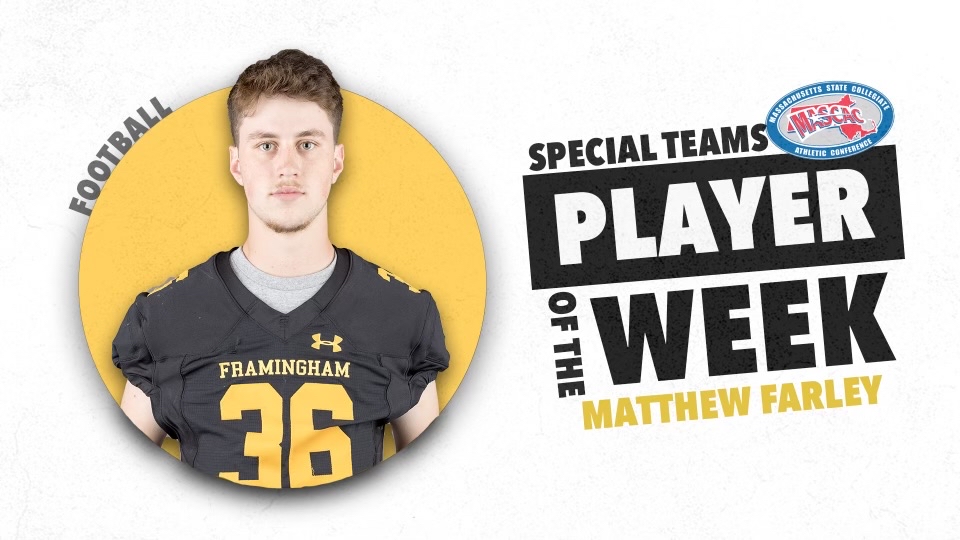Farley Tabbed MASCAC Football Special Teams Player of the Week