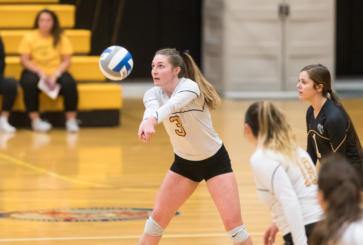 Volleyball Rallies for 3-1 Victory over Bridgewater State